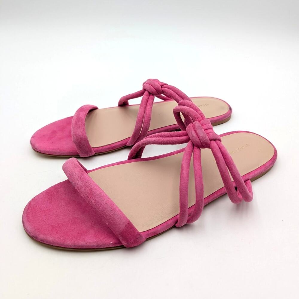 Stuart Weitzman Twist Knot Slip-On Flat Sandal Women's Peonia Size US9 EU39.5